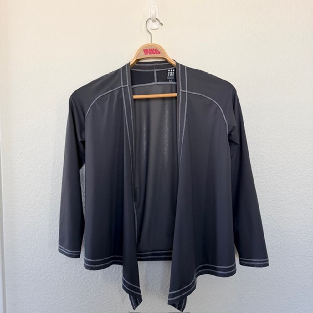 Title Nine Open Front Activewear Diamalete Cardigan Mesh Back Women M